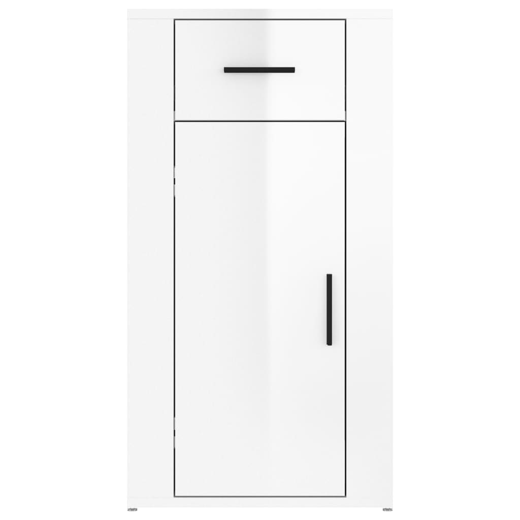 skrivebordsskab 40x49x75 cm konstrueret træ hvid højglans