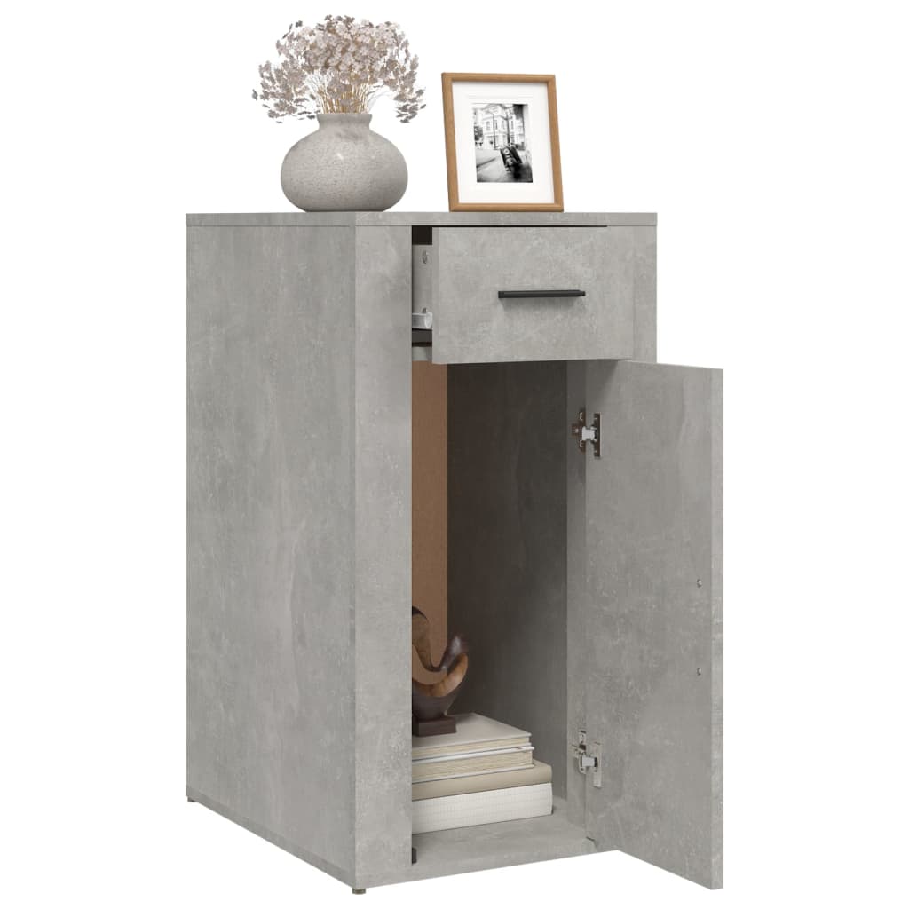 skrivebordsskab 40x49x75 cm konstrueret træ betongrå
