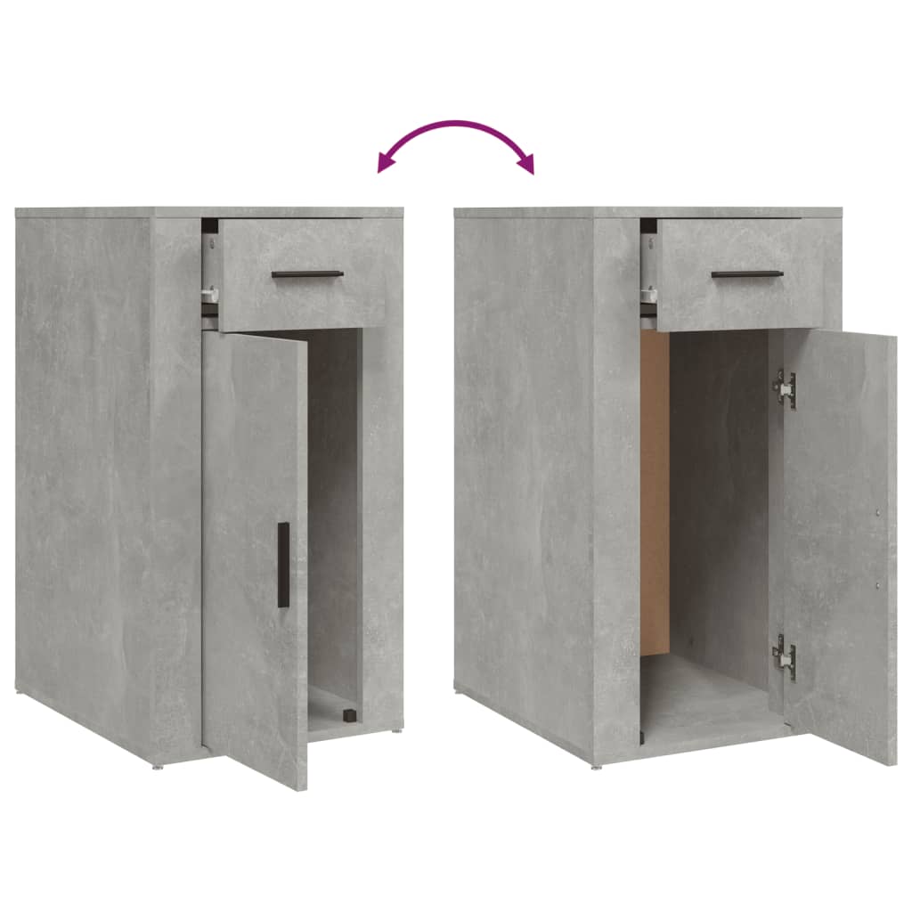 skrivebordsskab 40x49x75 cm konstrueret træ betongrå