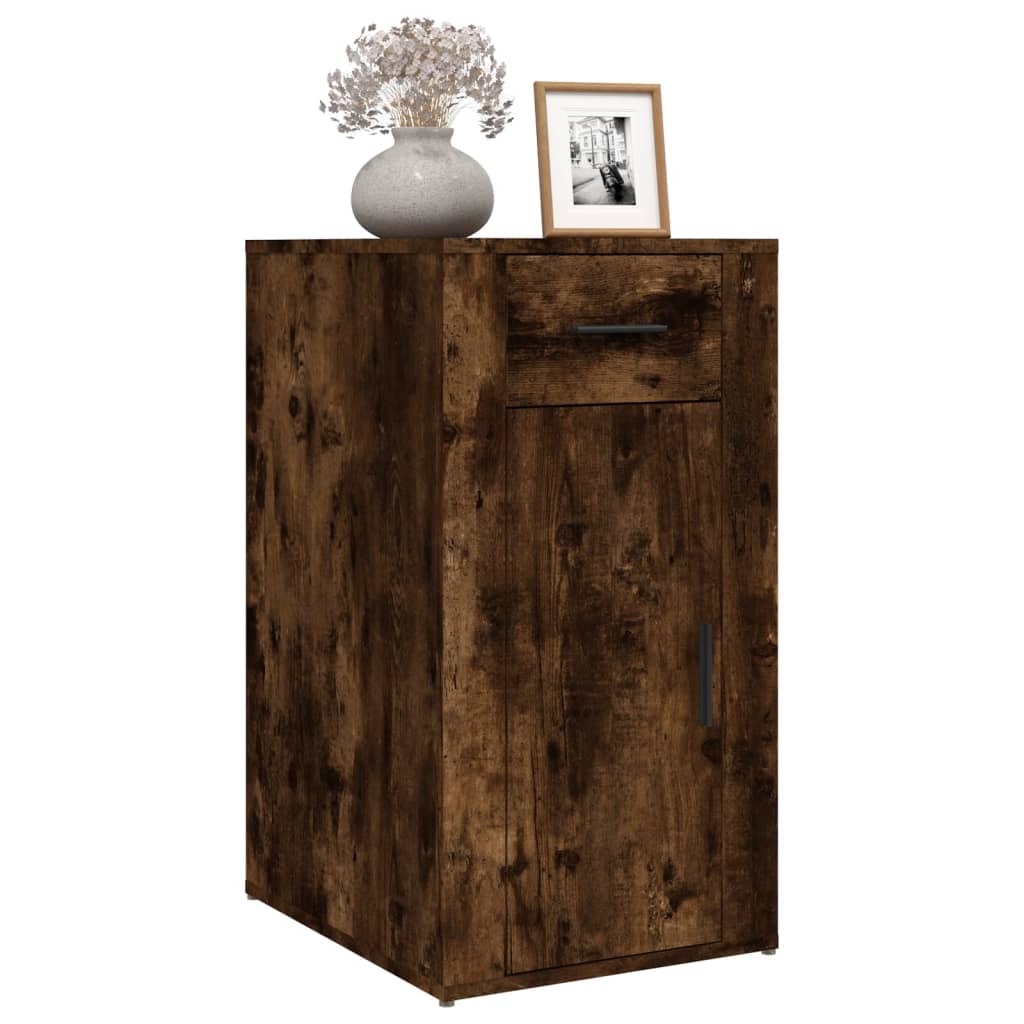 skrivebordsskab 40x49x75 cm konstrueret træ røget egetræsfarve