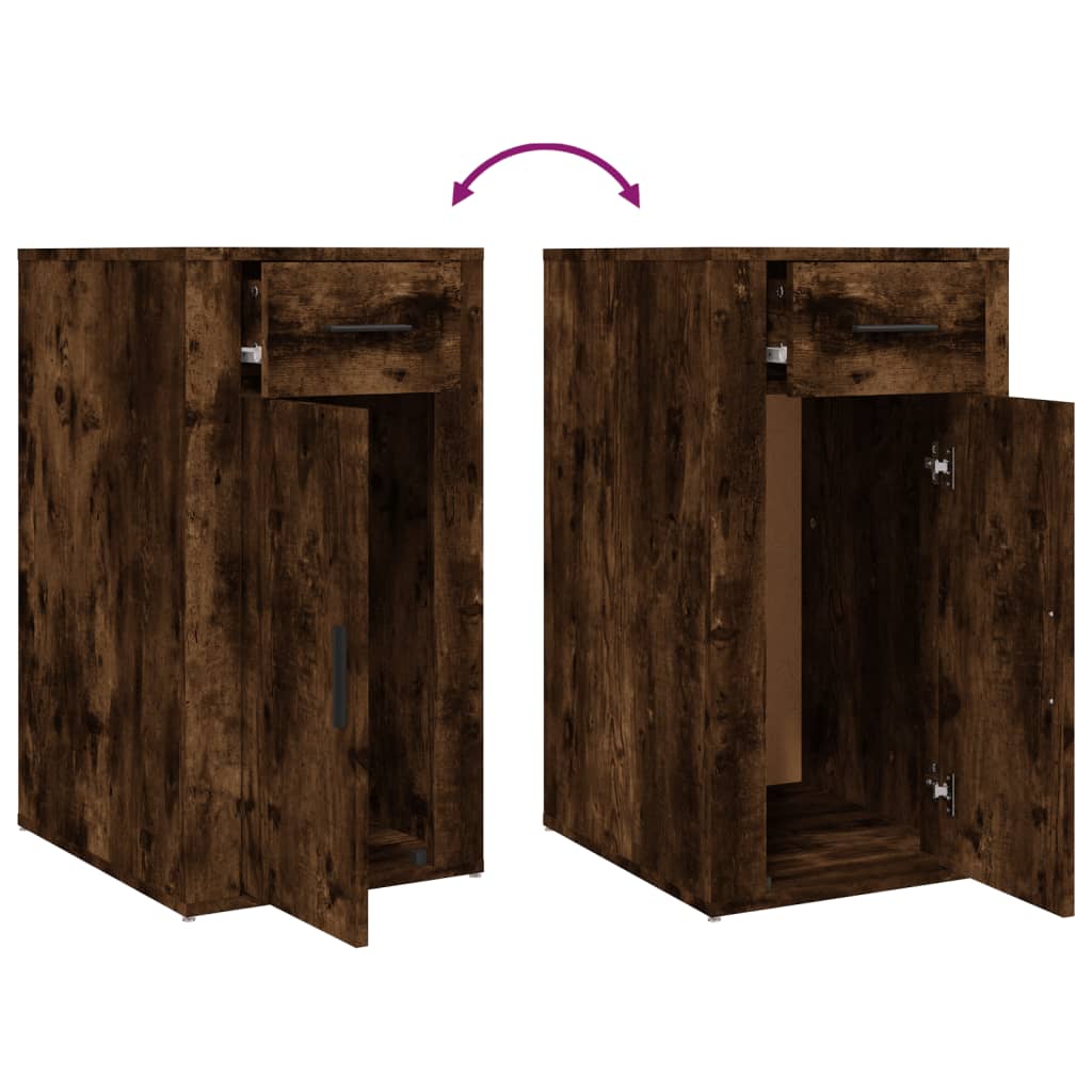 skrivebordsskab 40x49x75 cm konstrueret træ røget egetræsfarve