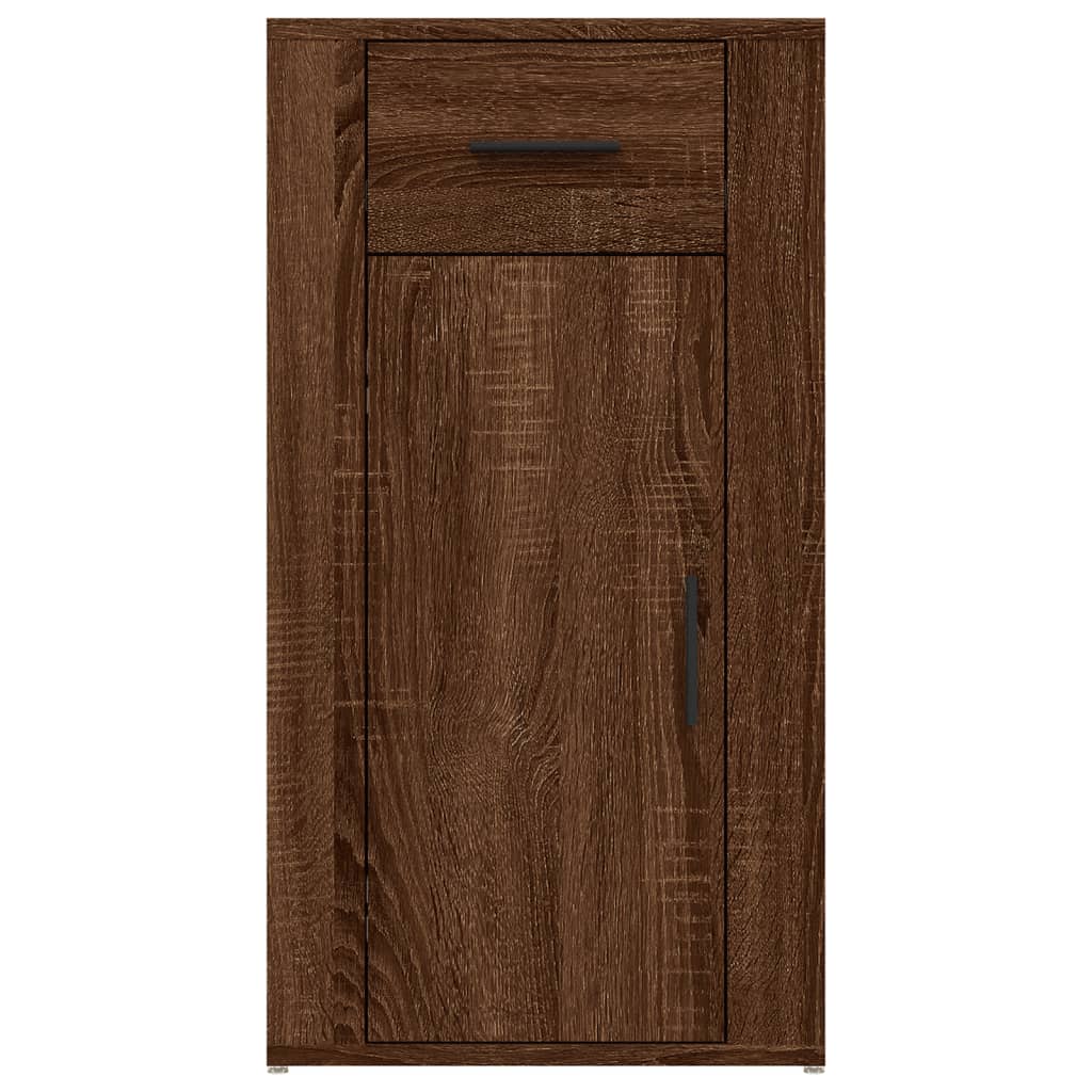 skrivebordsskab 40x49x75 cm konstrueret træ brunt egetræ