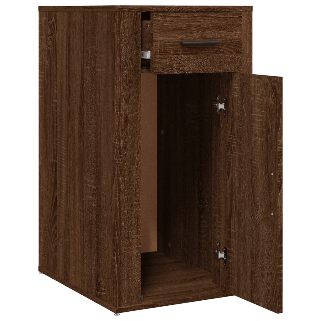 skrivebordsskab 40x49x75 cm konstrueret træ brunt egetræ