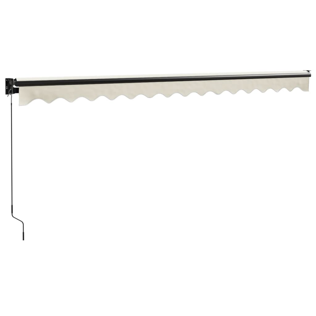 foldemarkise manuel betjening 4,5x3 m stof aluminium creme