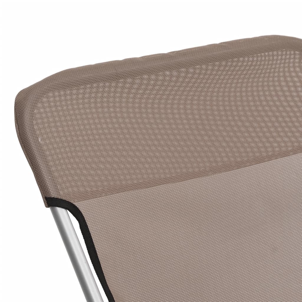 foldbare strandstole 2 stk. textilene pulverlakeret stål brun