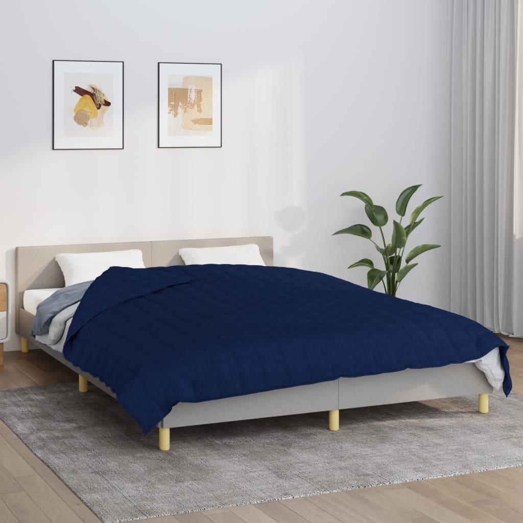 tyngdetæppe 220x230 cm 15 kg stof blå