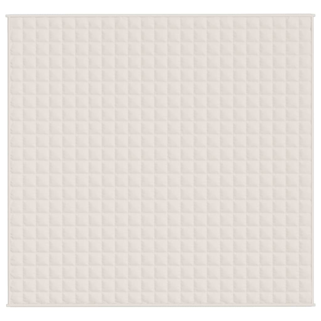 tyngdetæppe 220x230 cm 11 kg stof lys cremefarve