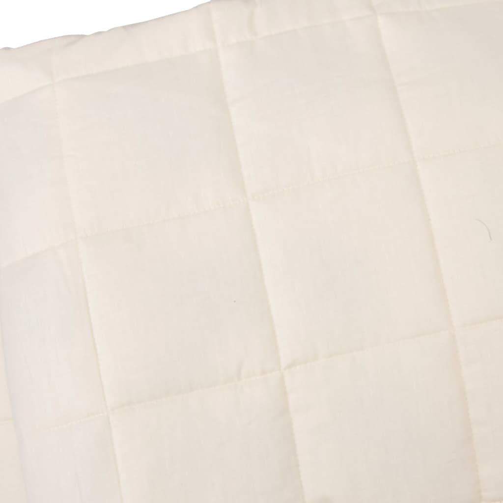 tyngdetæppe 220x230 cm 11 kg stof lys cremefarve