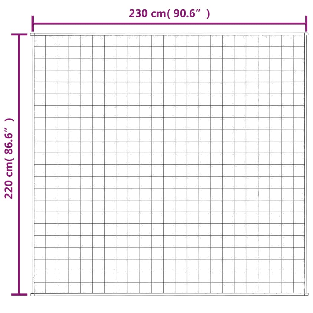 tyngdetæppe 220x230 cm 11 kg stof lys cremefarve