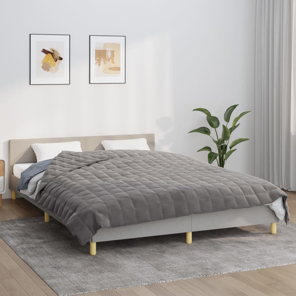 tyngdetæppe 220x230 cm 15 kg stof grå