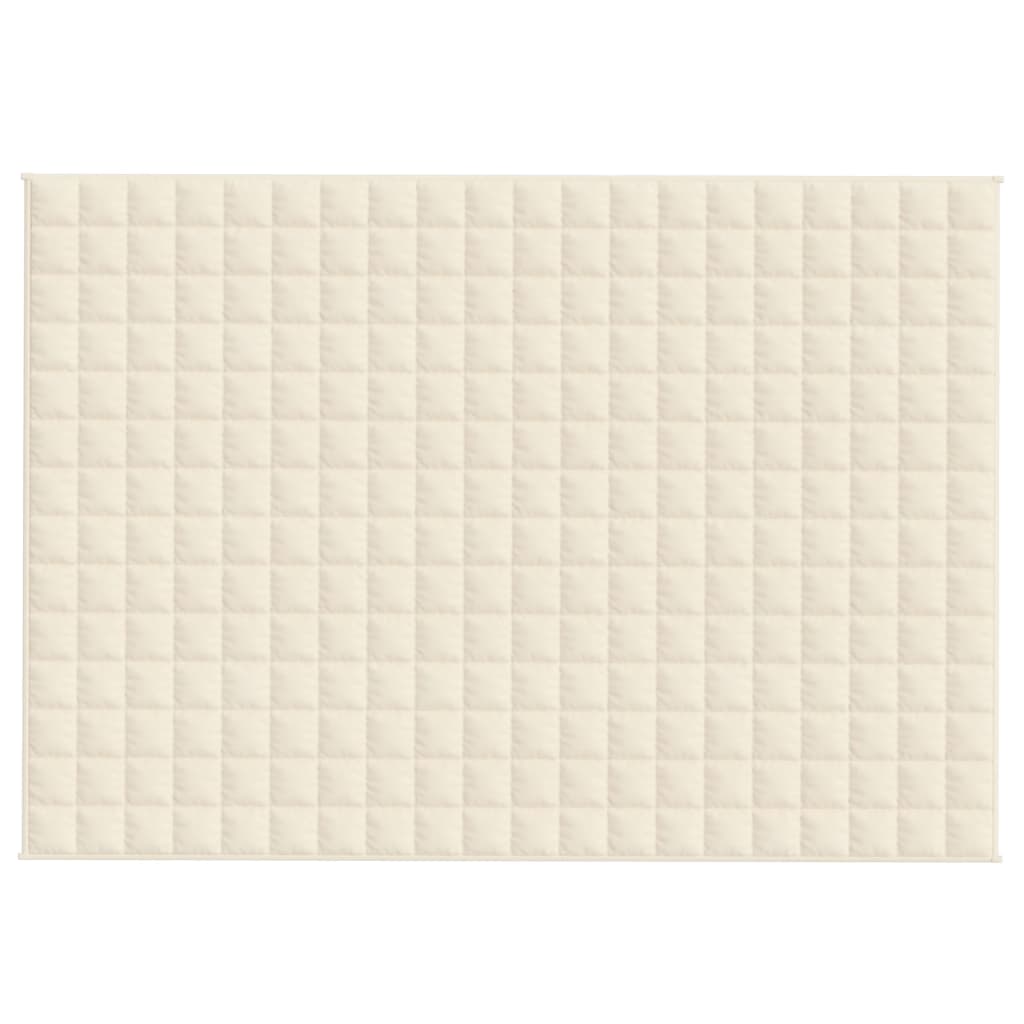 tyngdetæppe 137x200 cm 10 kg stof lys cremefarve
