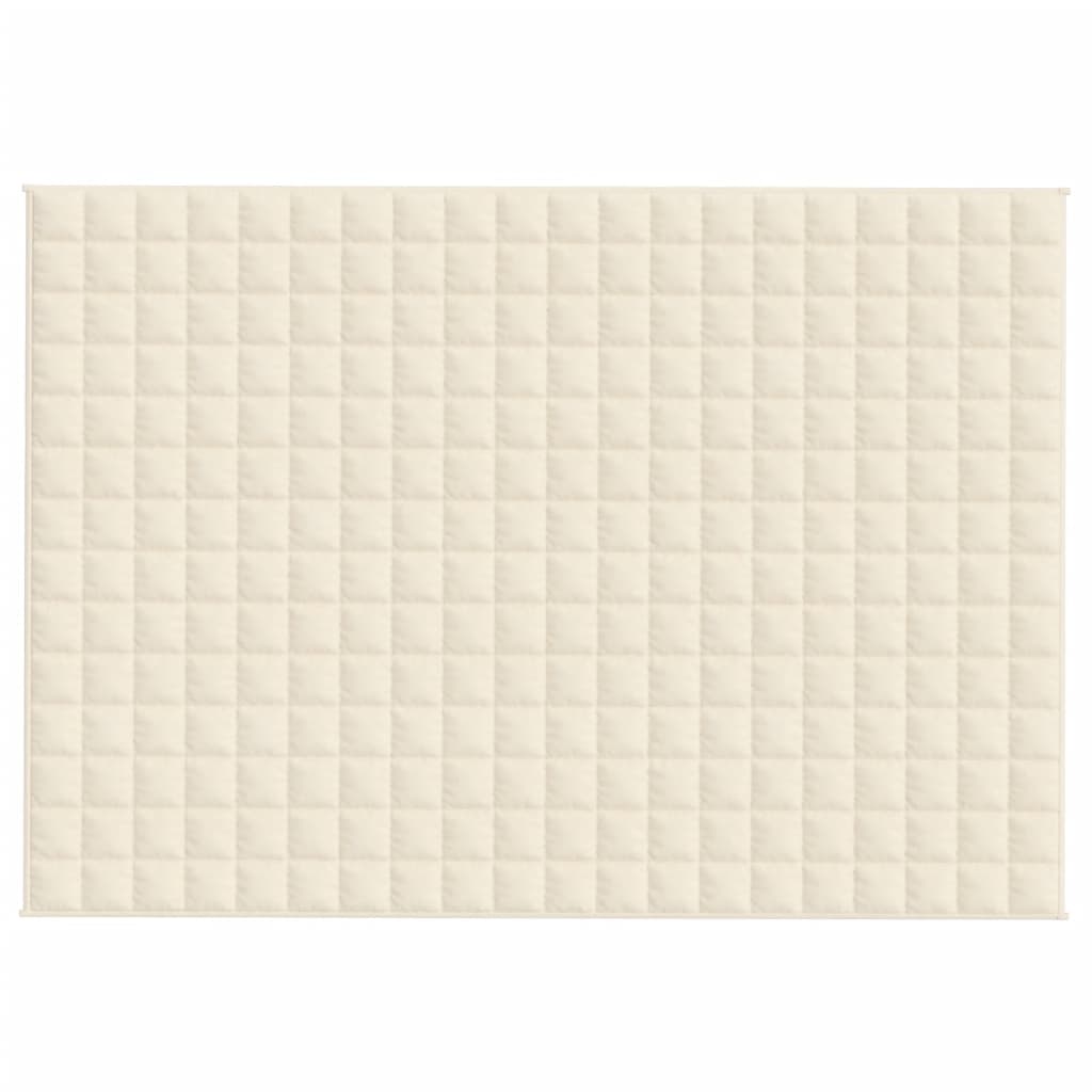 tyngdetæppe 140x200 cm 10 kg stof lys cremefarve
