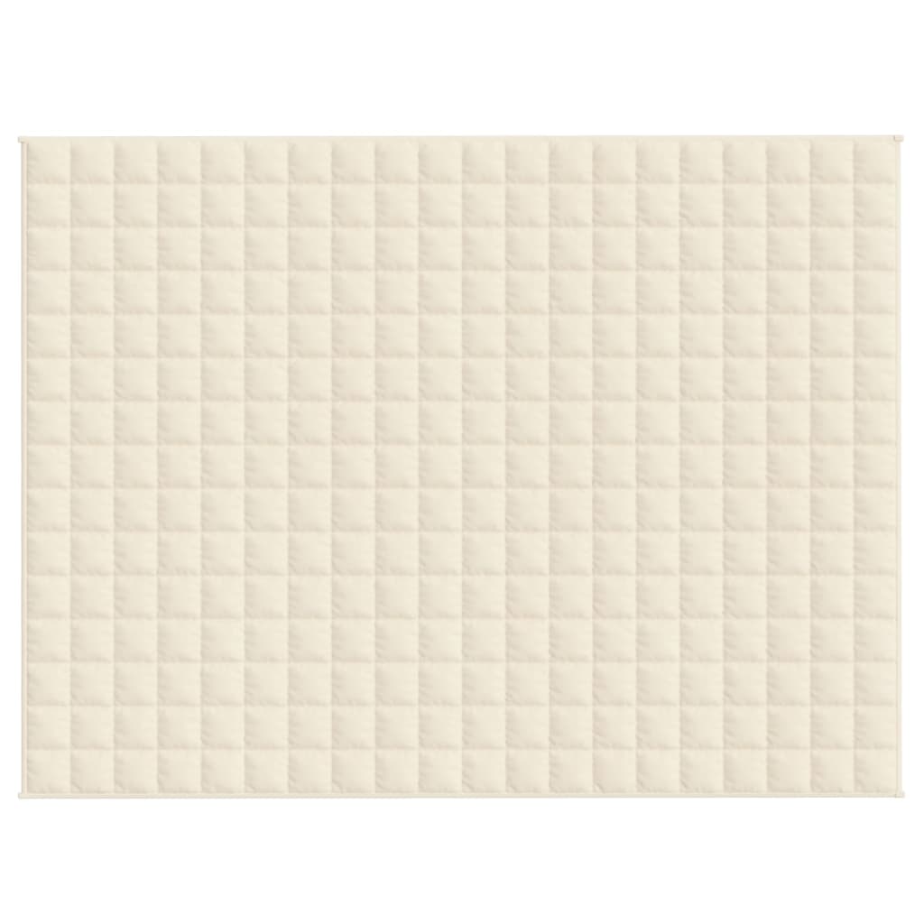 tyngdetæppe 152x203 cm 7 kg stof lys cremefarve