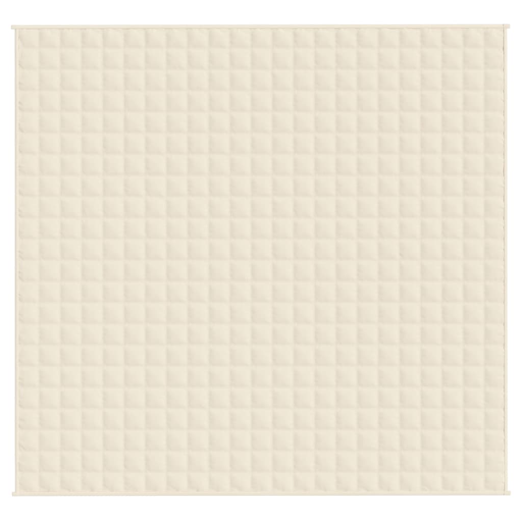 tyngdetæppe 220x230 cm 11 kg stof lys cremefarve