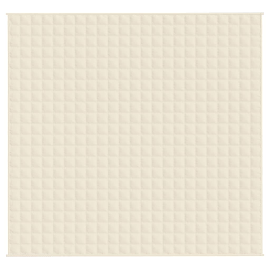 tyngdetæppe 220x230 cm 15 kg stof lys cremefarve