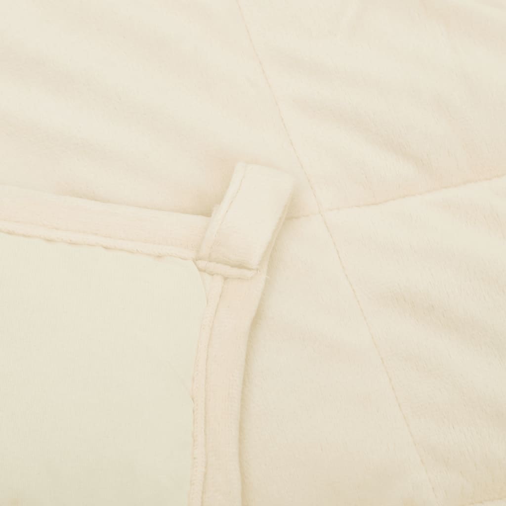 tyngdetæppe 220x230 cm 15 kg stof lys cremefarve
