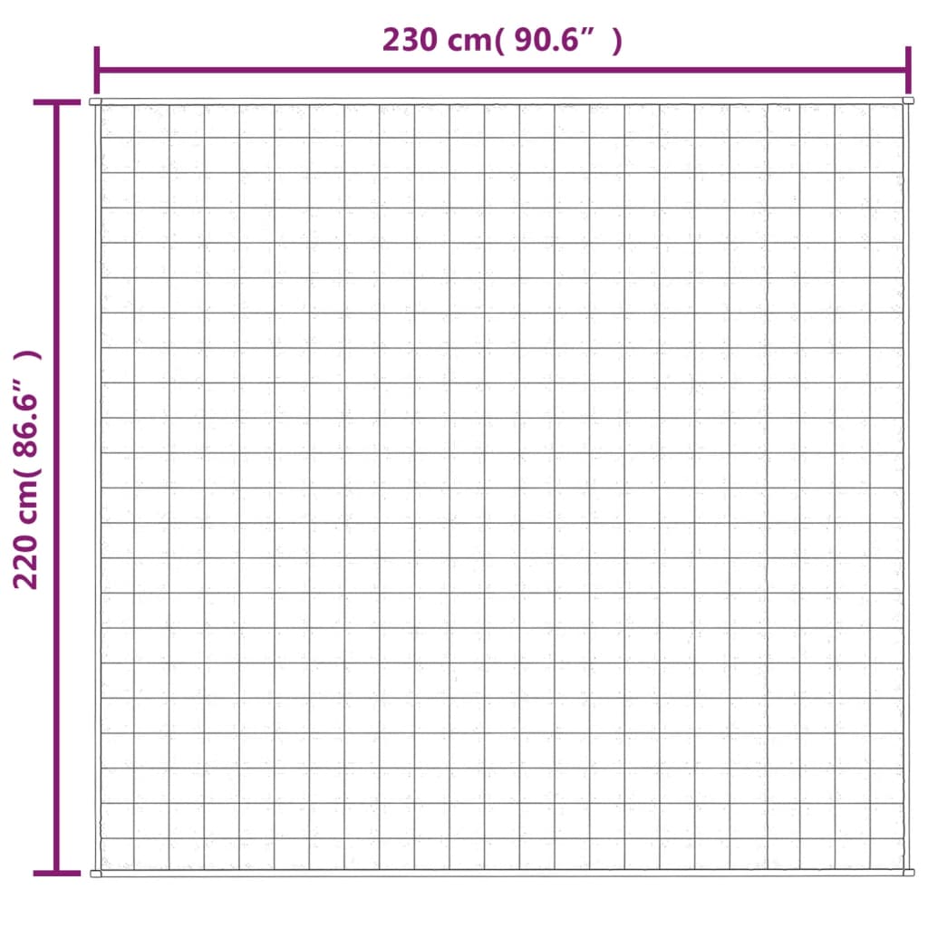 tyngdetæppe 220x230 cm 15 kg stof lys cremefarve