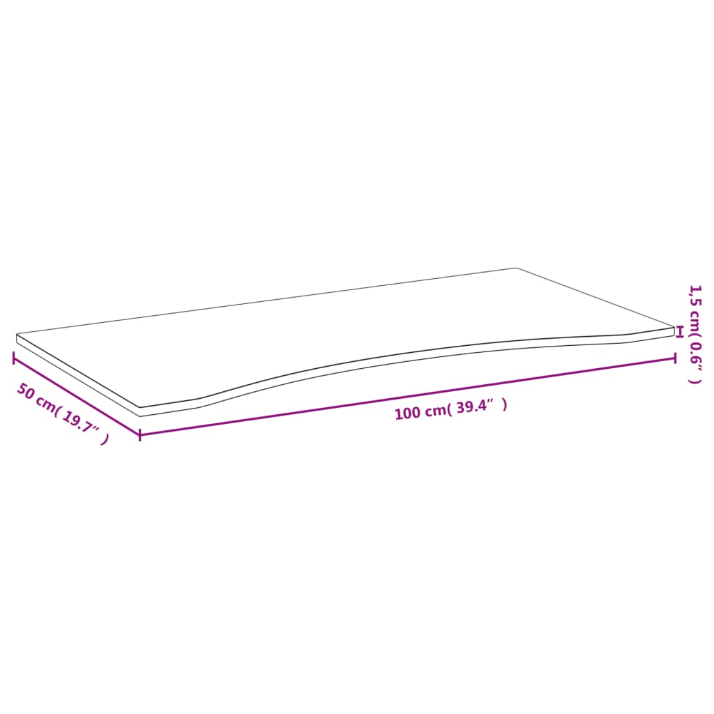 bordplade til skrivebord 100x50x1,5 cm bambus