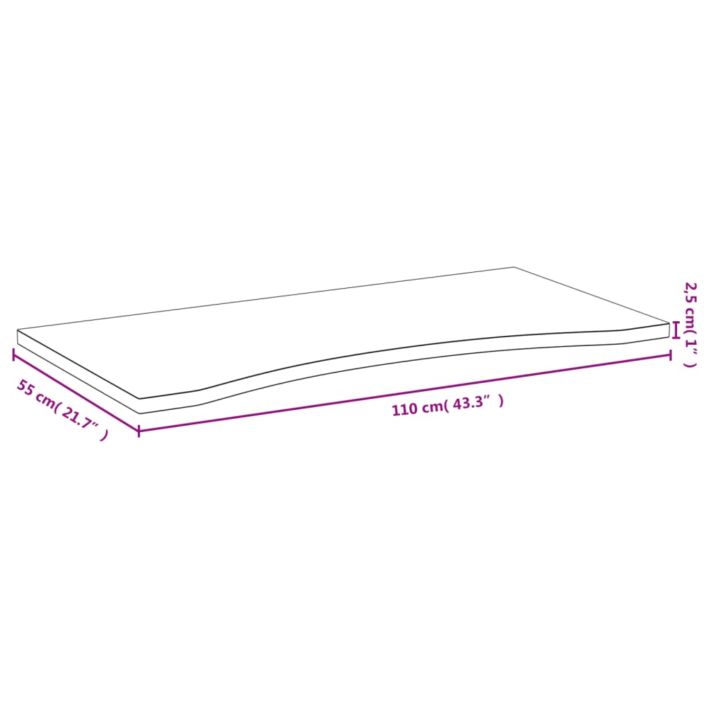 bordplade til skrivebord 110x55x2,5 cm bambus