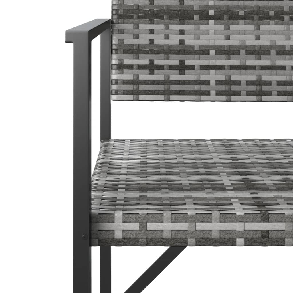 2-personers havebænk polyrattan grå