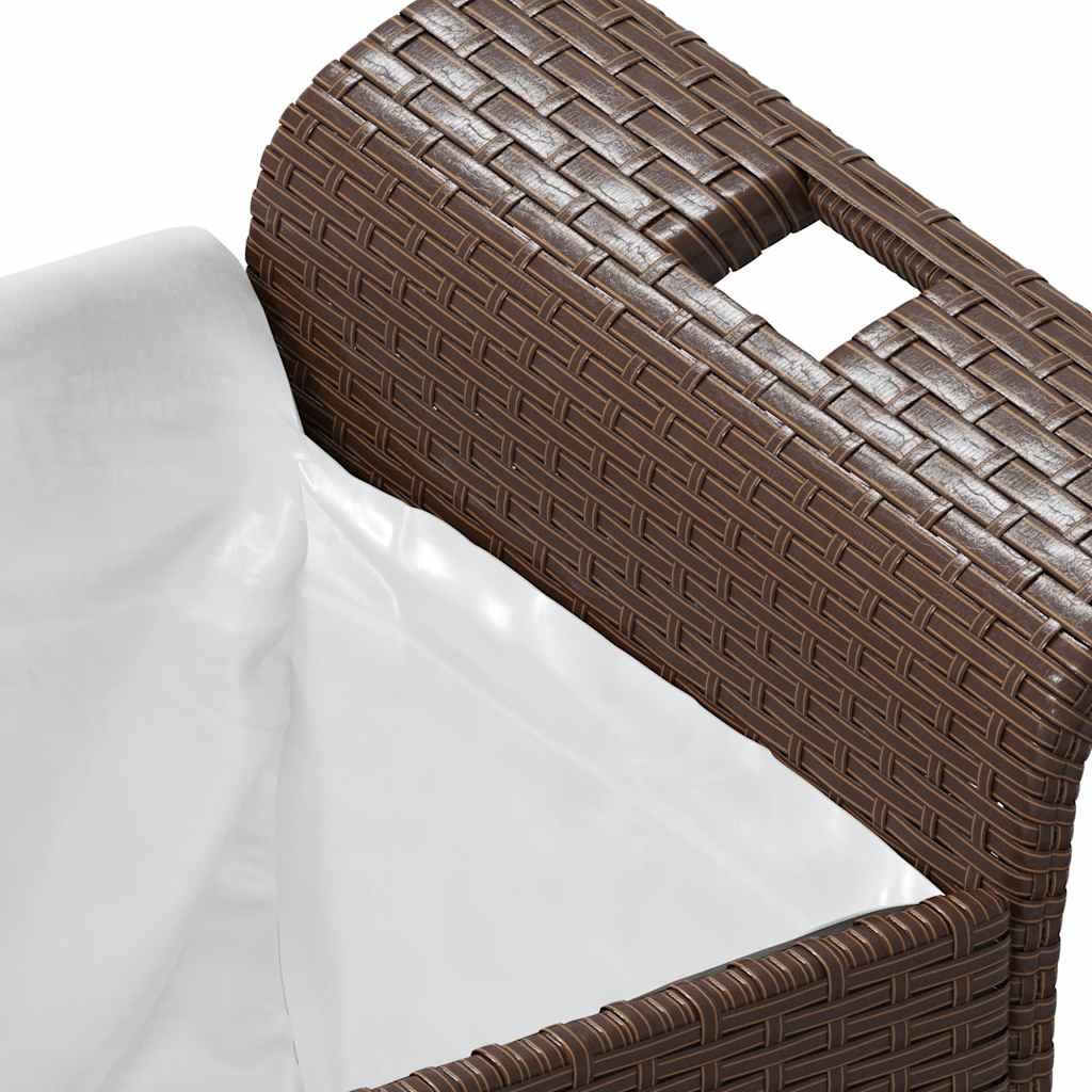 havebænk med hynde 116x46x57 cm polyrattan brun