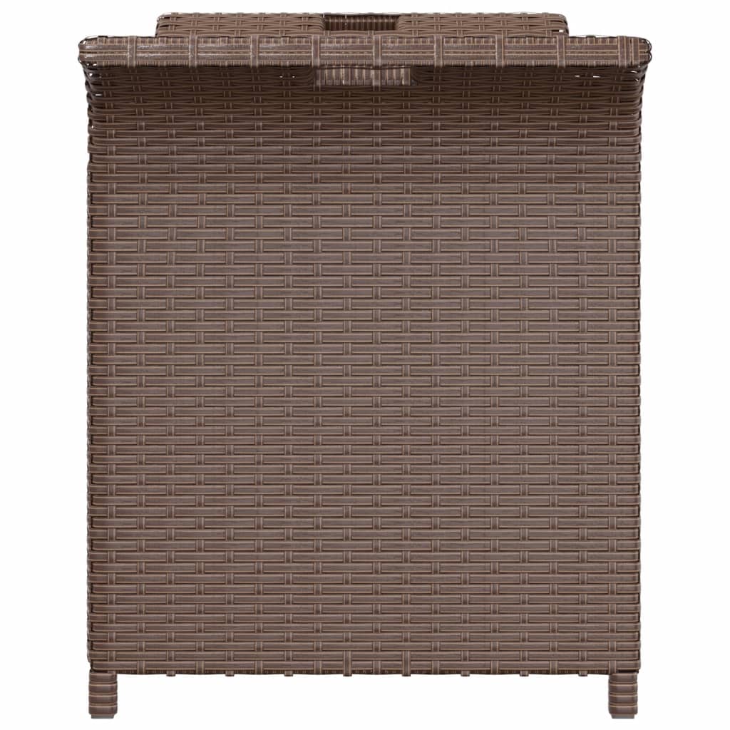 havebænk med hynde 116x46x57 cm polyrattan brun