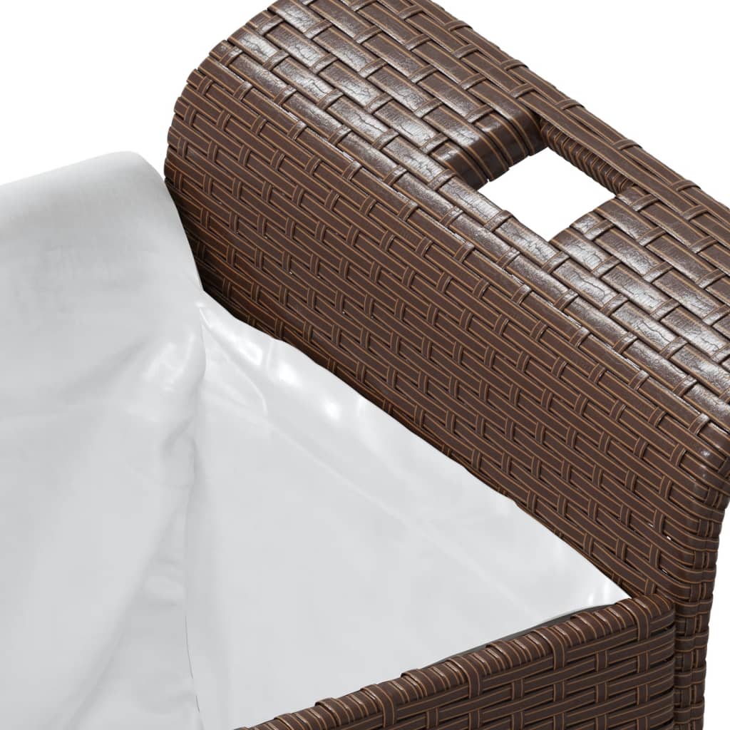 havebænk med hynde 116x46x57 cm polyrattan brun