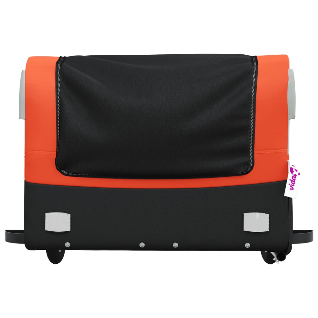 Fahrradanhänger 45 kg Eisen schwarz und orange