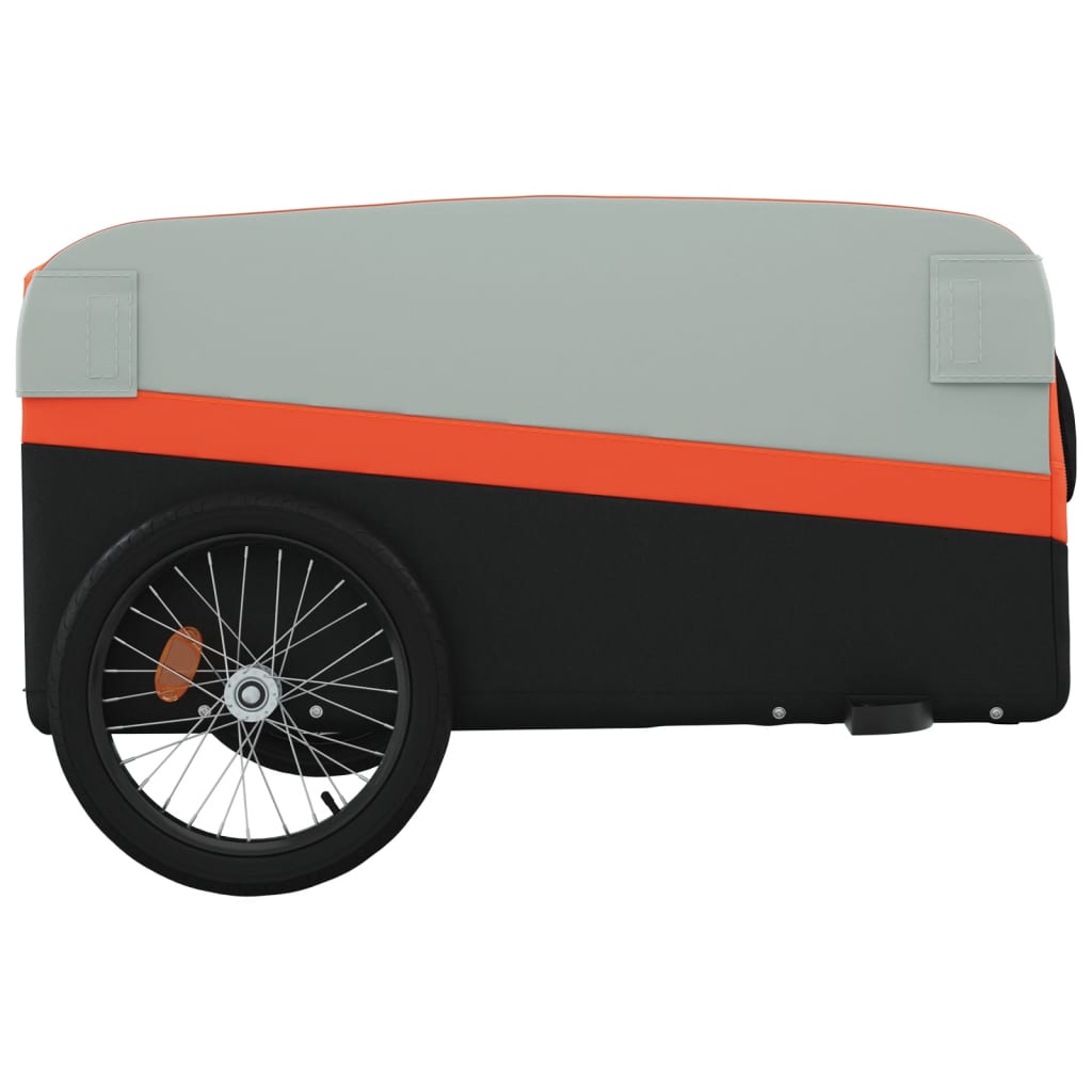 Fahrradanhänger 45 kg Eisen schwarz und orange