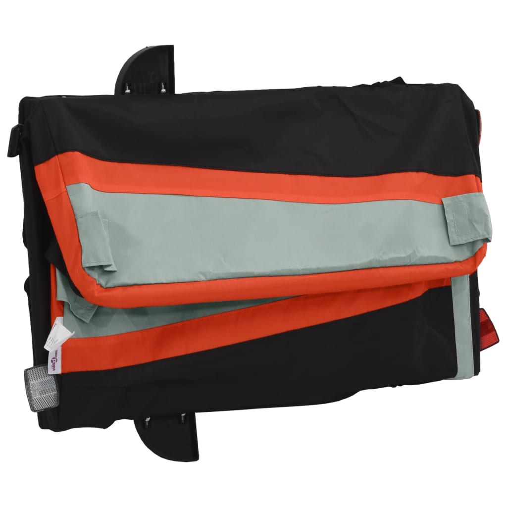 Fahrradanhänger 45 kg Eisen schwarz und orange