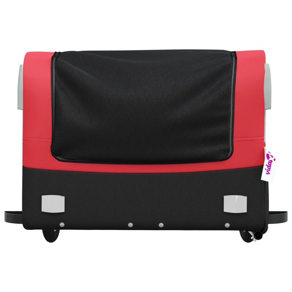 Fahrradanhänger 45 kg Eisen schwarz und rot