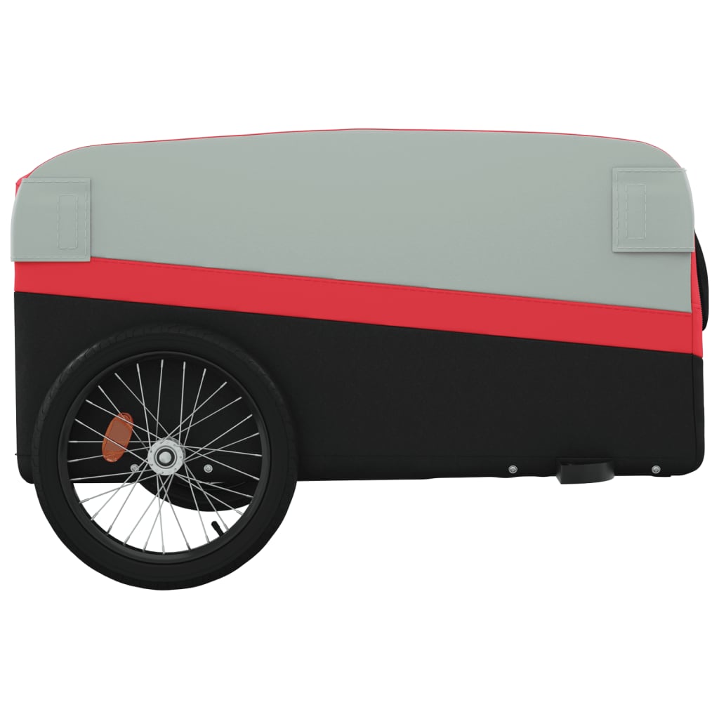 Fahrradanhänger 45 kg Eisen schwarz und rot