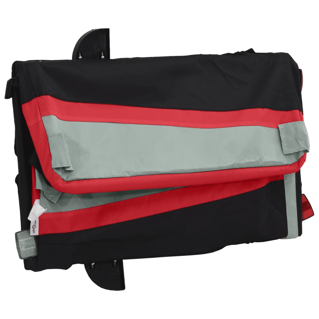 Fahrradanhänger 45 kg Eisen schwarz und rot