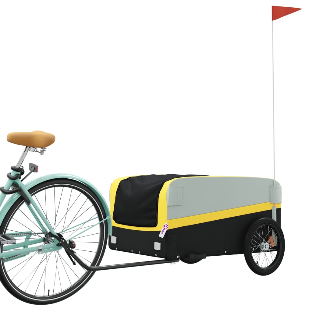 Fahrradanhänger 45 kg Eisen schwarz und gelb