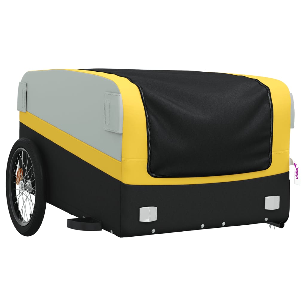 Fahrradanhänger 45 kg Eisen schwarz und gelb
