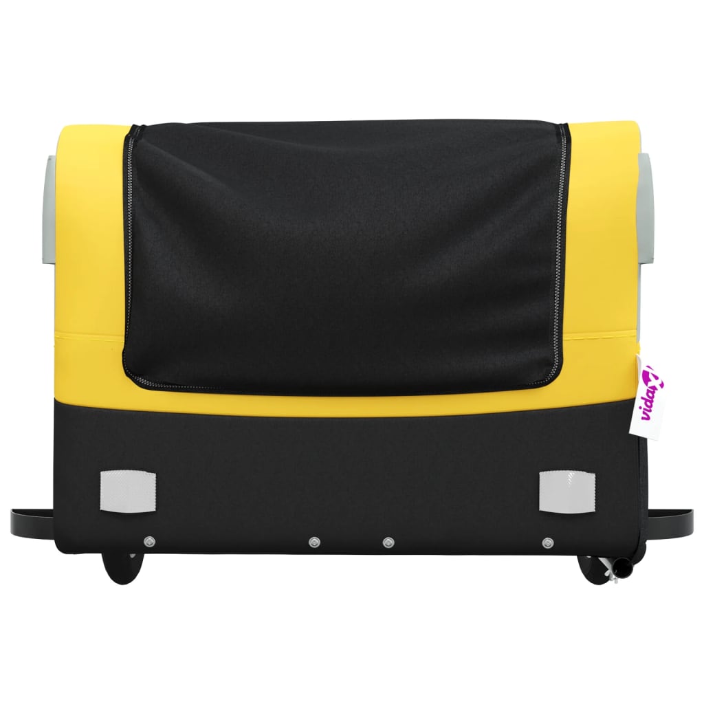 Fahrradanhänger 45 kg Eisen schwarz und gelb
