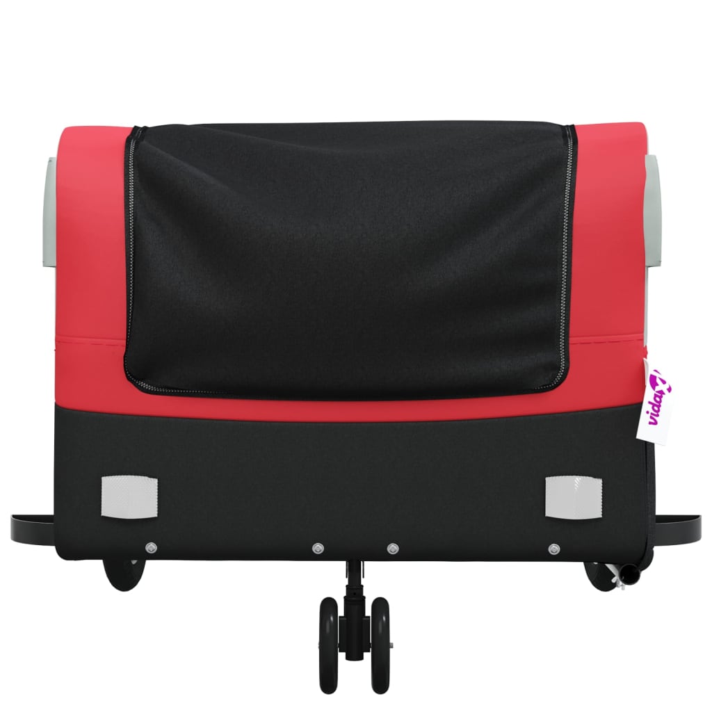 Fahrradanhänger 45 kg Eisen schwarz und rot