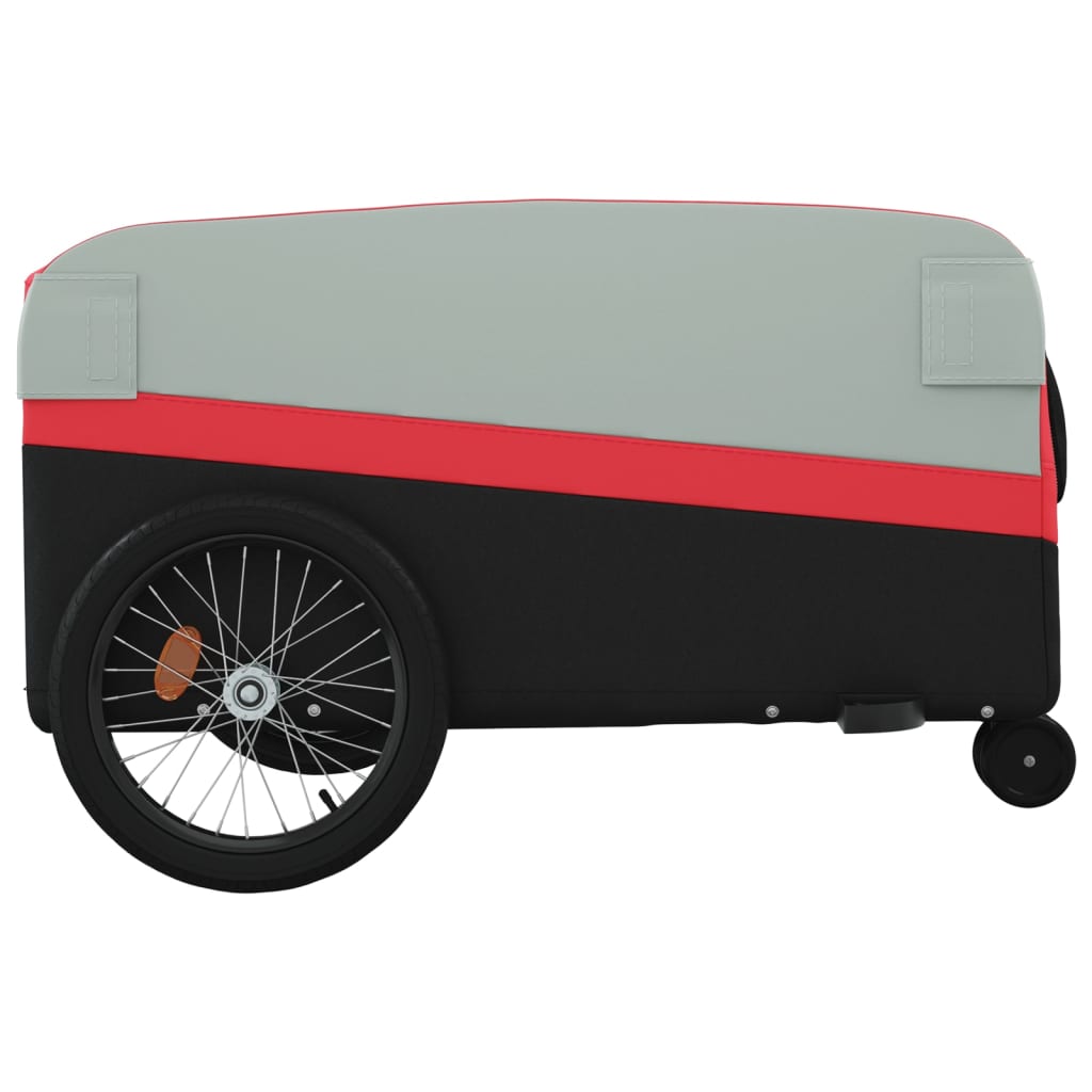 Fahrradanhänger 45 kg Eisen schwarz und rot