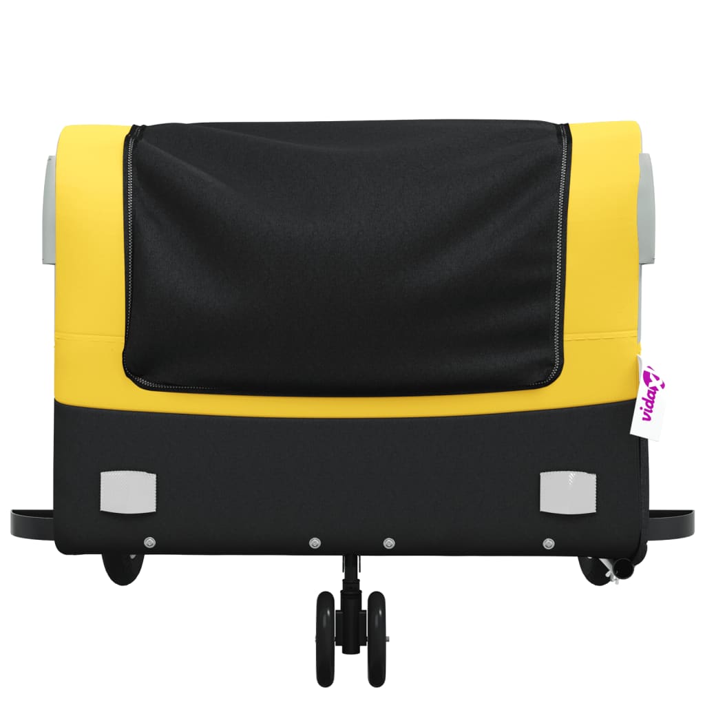 Fahrradanhänger 45 kg Eisen schwarz und gelb