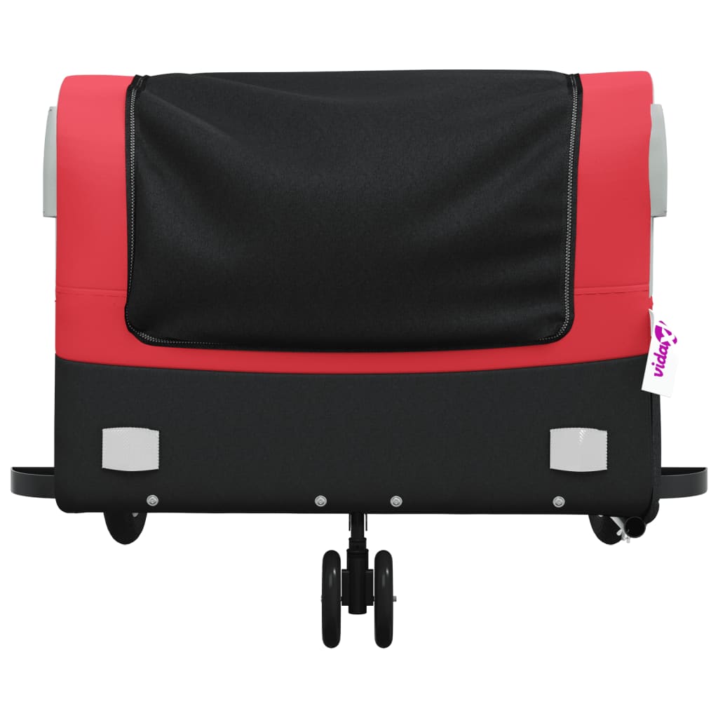 Fahrradanhänger 45 kg Eisen schwarz und rot
