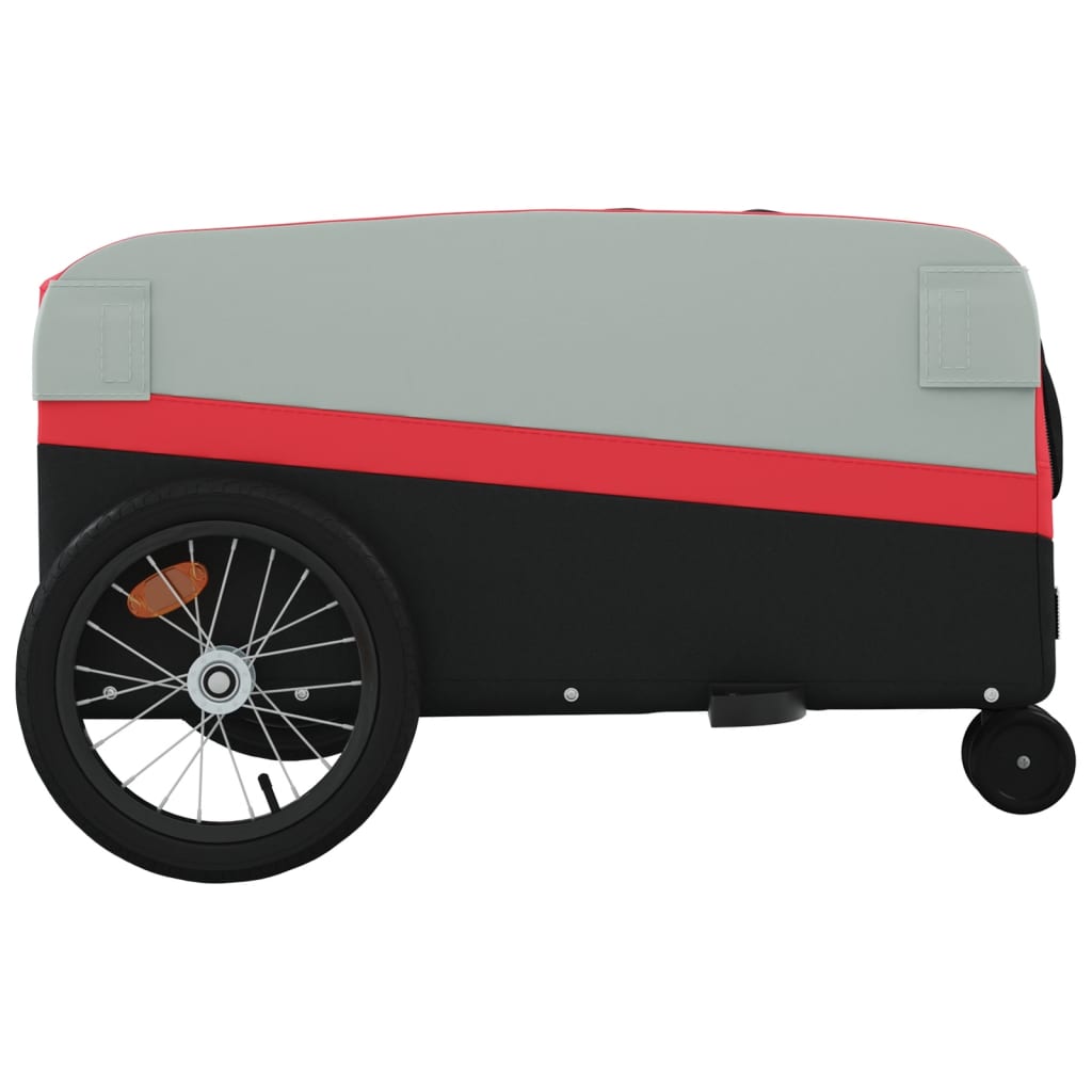 Fahrradanhänger 45 kg Eisen schwarz und rot