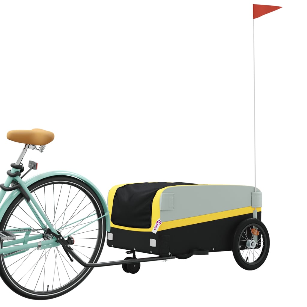 Fahrradanhänger 45 kg Eisen schwarz und gelb