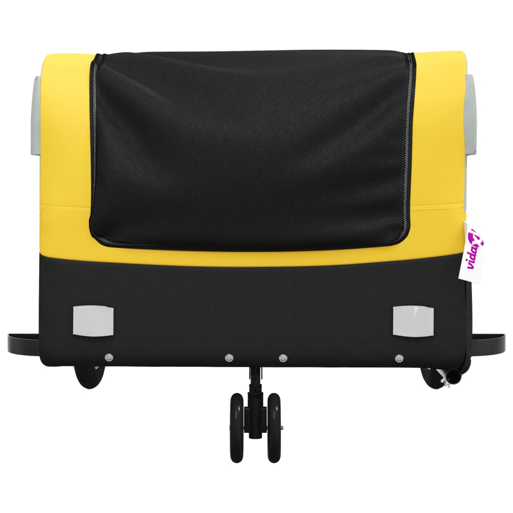 Fahrradanhänger 45 kg Eisen schwarz und gelb