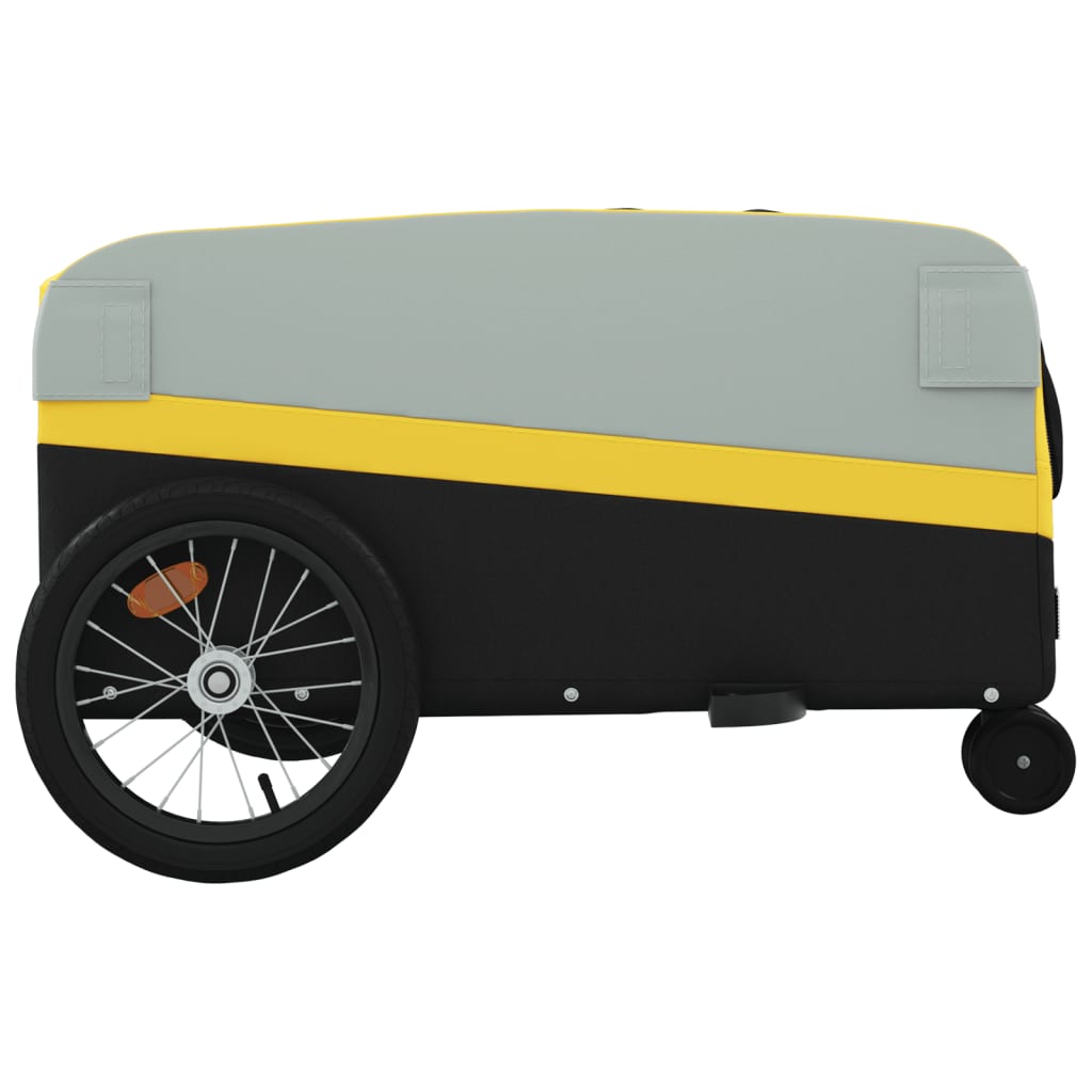 Fahrradanhänger 45 kg Eisen schwarz und gelb