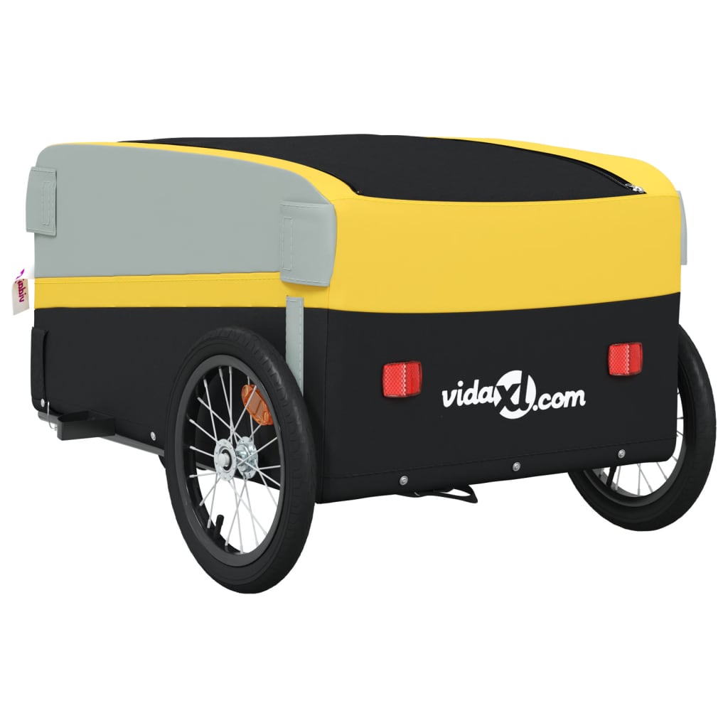 Fahrradanhänger 45 kg Eisen schwarz und gelb