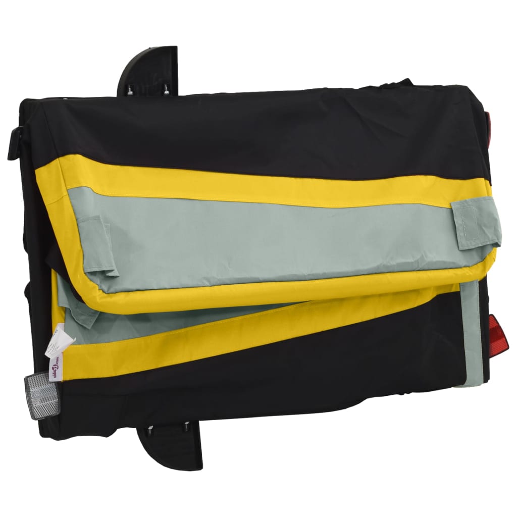 Fahrradanhänger 45 kg Eisen schwarz und gelb