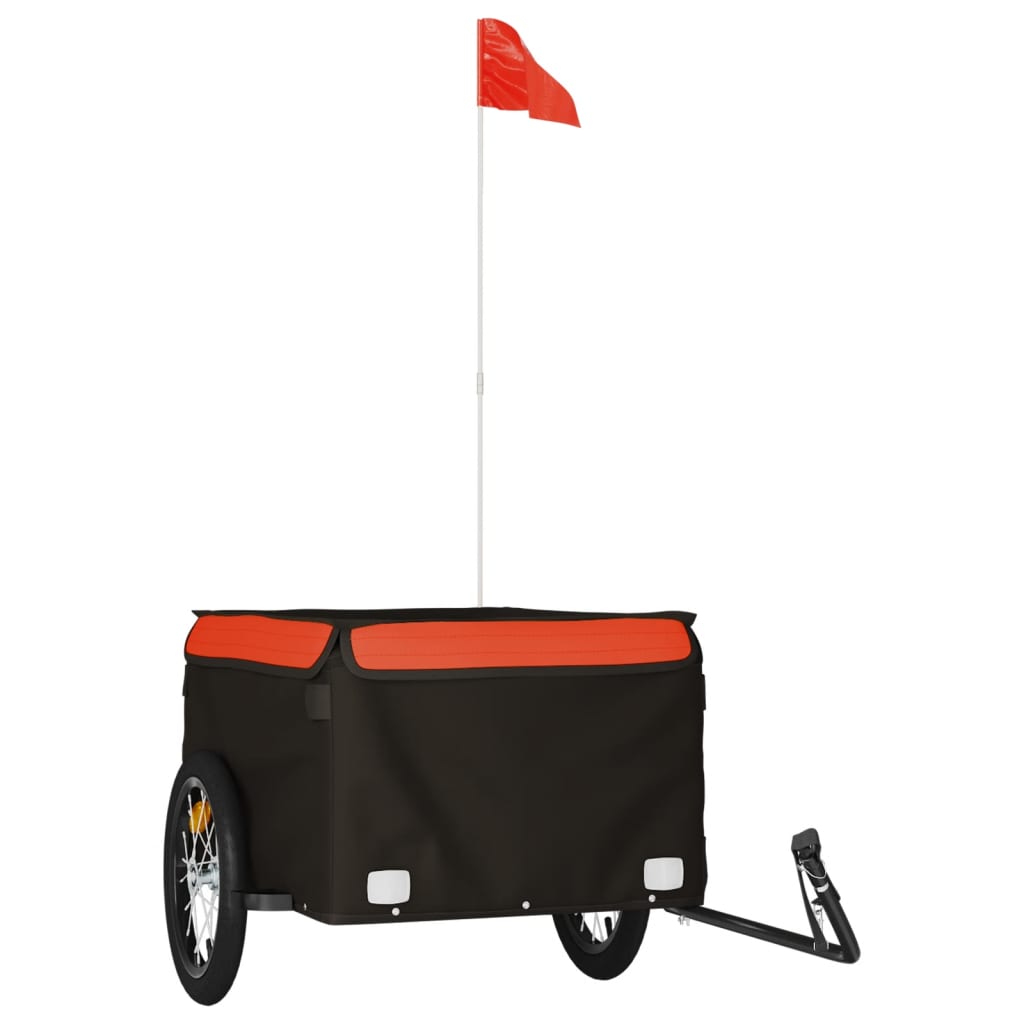 Fahrradanhänger 45 kg Eisen schwarz und orange