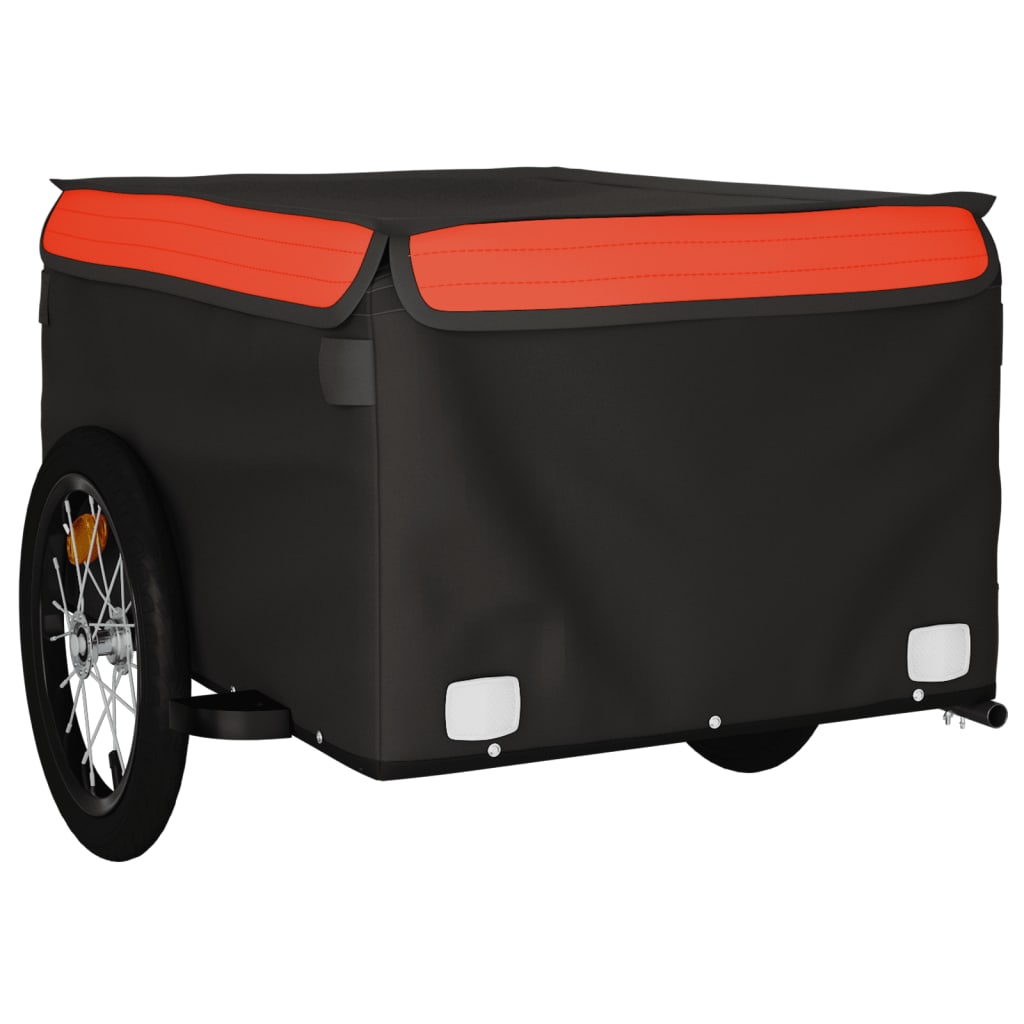Fahrradanhänger 45 kg Eisen schwarz und orange
