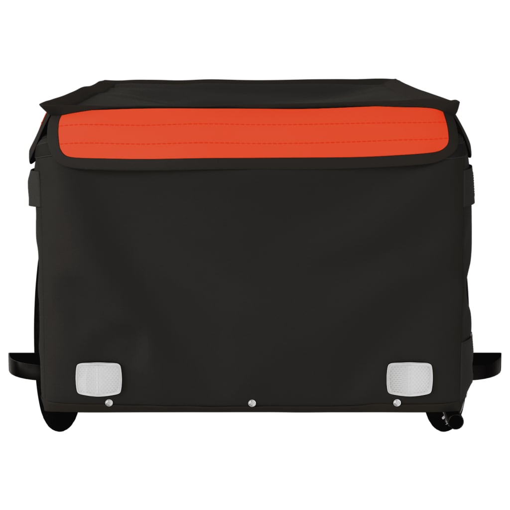 Fahrradanhänger 45 kg Eisen schwarz und orange