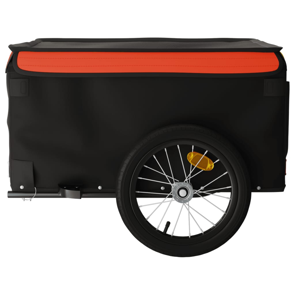 Fahrradanhänger 45 kg Eisen schwarz und orange